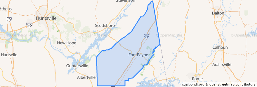 Mapa de ubicacion de DeKalb County.