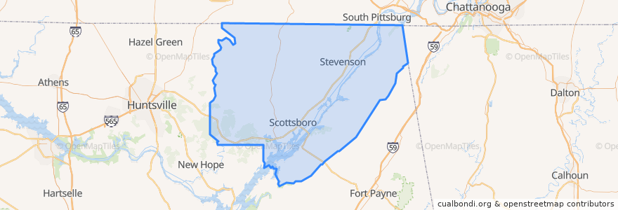 Mapa de ubicacion de Jackson County.