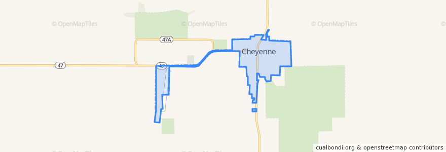 Mapa de ubicacion de Cheyenne.