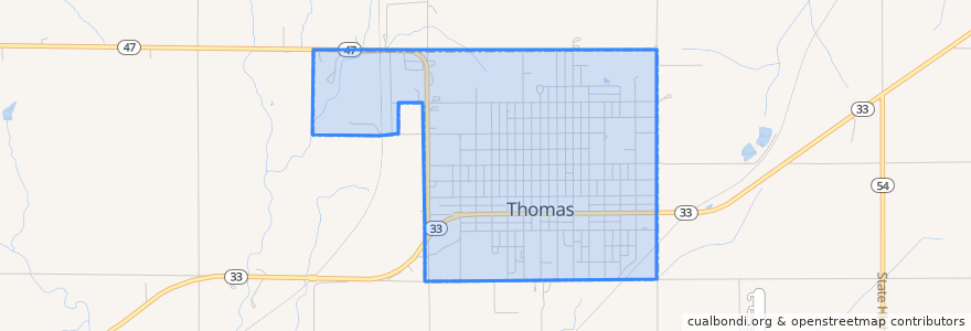 Mapa de ubicacion de Thomas.