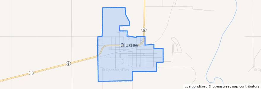 Mapa de ubicacion de Olustee.
