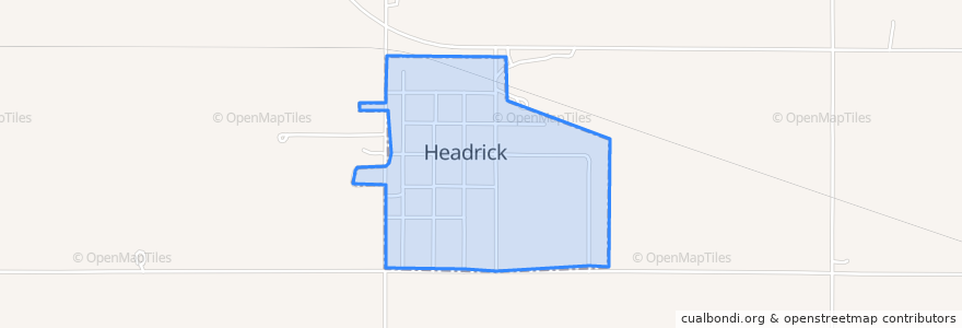 Mapa de ubicacion de Headrick.