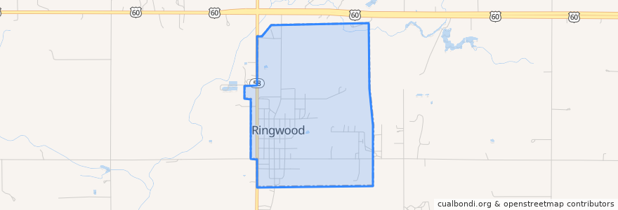 Mapa de ubicacion de Ringwood.