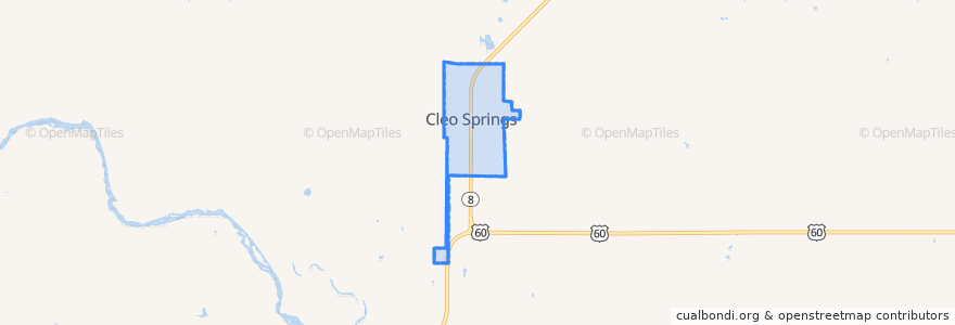 Mapa de ubicacion de Cleo Springs.