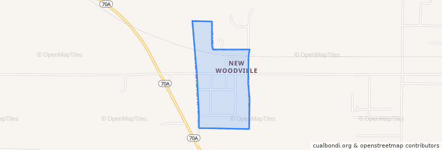 Mapa de ubicacion de New Woodville.