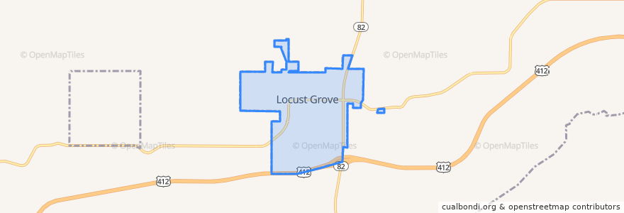 Mapa de ubicacion de Locust Grove.