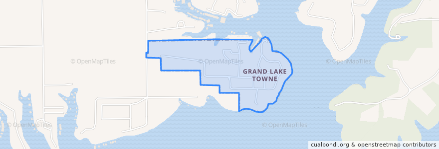 Mapa de ubicacion de Grand Lake Towne.