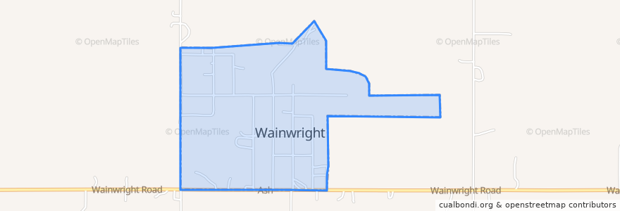 Mapa de ubicacion de Wainwright.