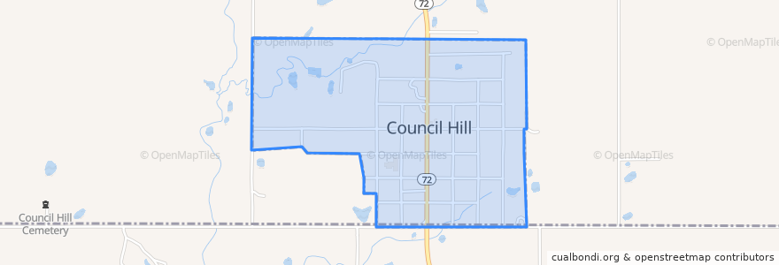 Mapa de ubicacion de Council Hill.