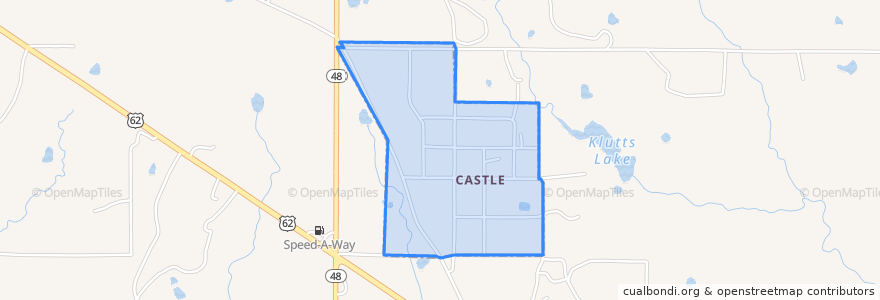 Mapa de ubicacion de Castle.