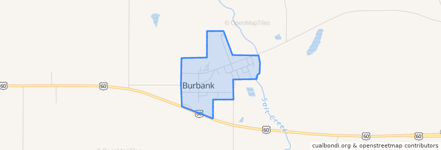 Mapa de ubicacion de Burbank.