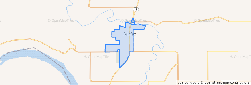 Mapa de ubicacion de Fairfax.