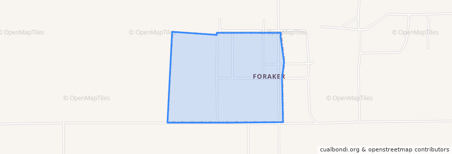 Mapa de ubicacion de Foraker.