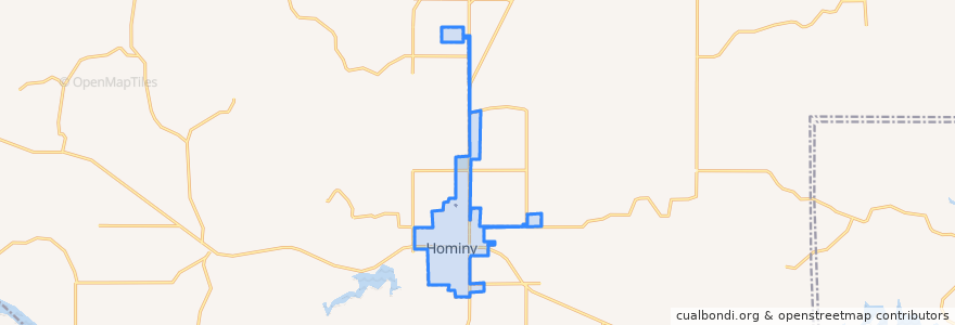 Mapa de ubicacion de Hominy.