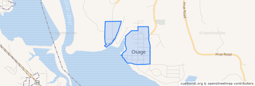 Mapa de ubicacion de Osage.