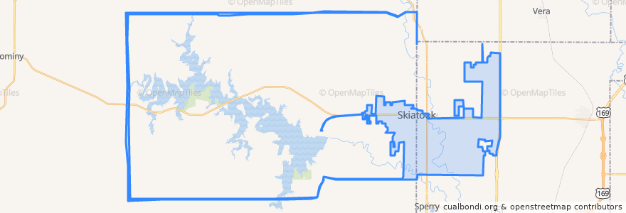 Mapa de ubicacion de Skiatook.