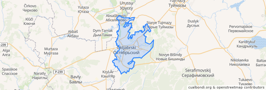 Mapa de ubicacion de городской округ Октябрьский.