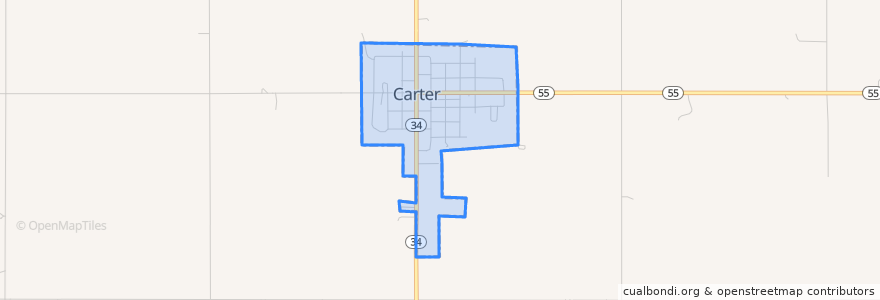 Mapa de ubicacion de Carter.