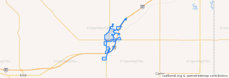 Mapa de ubicacion de Sayre.