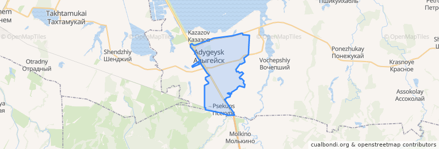 Mapa de ubicacion de городской округ Адыгейск.