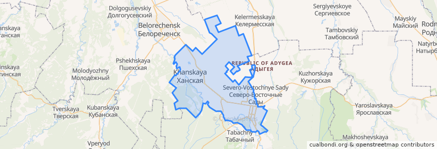 Mapa de ubicacion de городской округ Майкоп.