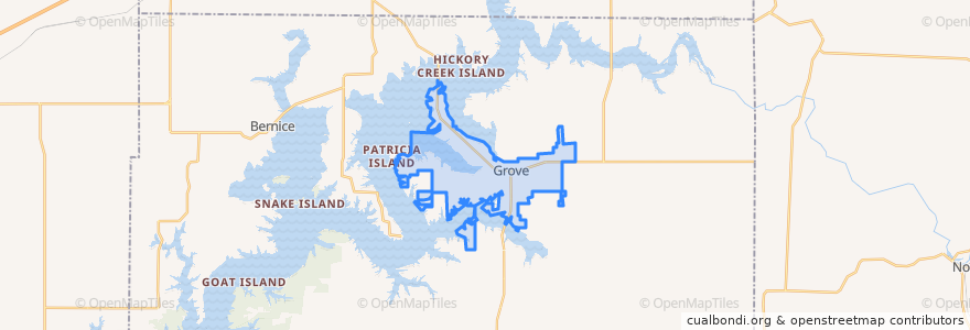 Mapa de ubicacion de Grove.