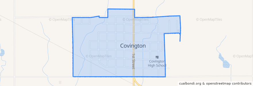 Mapa de ubicacion de Covington.