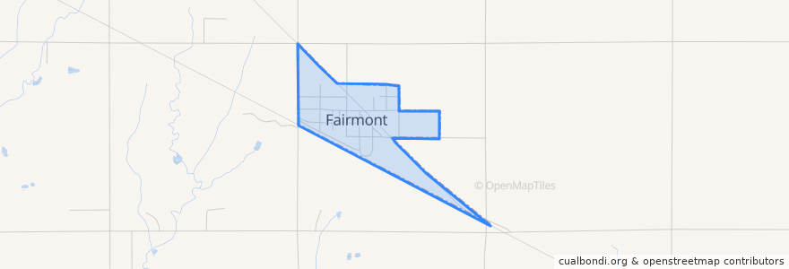 Mapa de ubicacion de Fairmont.