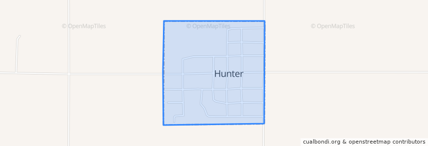Mapa de ubicacion de Hunter.