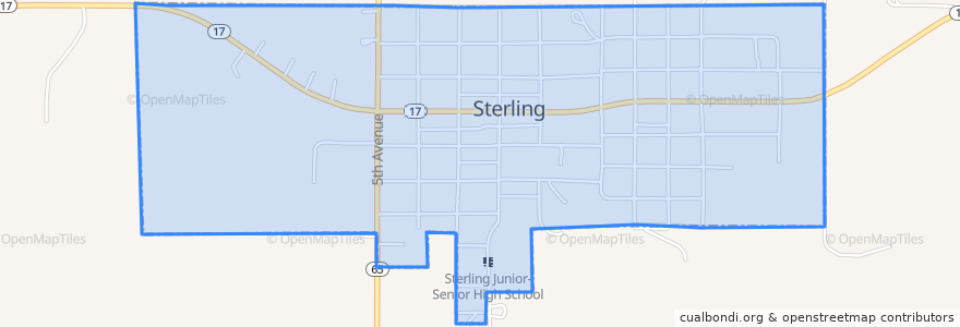 Mapa de ubicacion de Sterling.