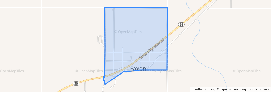 Mapa de ubicacion de Faxon.