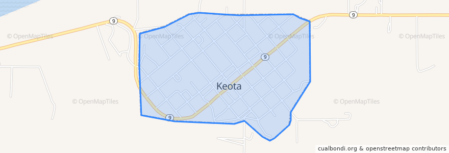 Mapa de ubicacion de Keota.