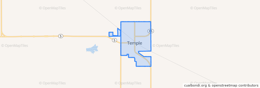 Mapa de ubicacion de Temple.