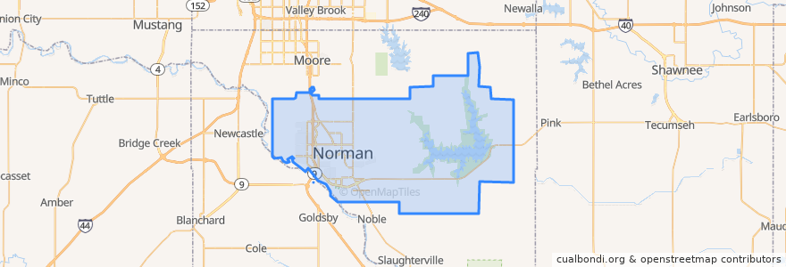 Mapa de ubicacion de Norman.