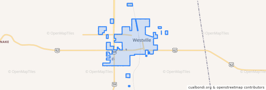 Mapa de ubicacion de Westville.