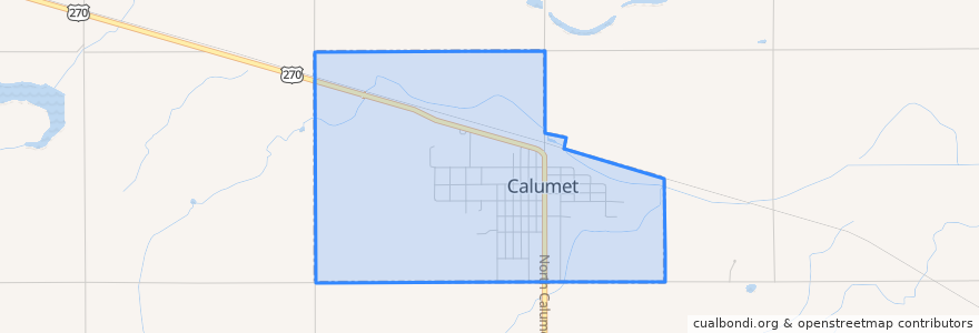 Mapa de ubicacion de Calumet.