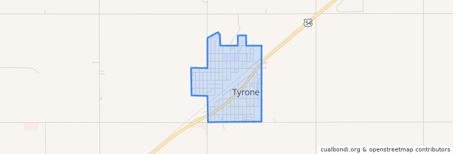 Mapa de ubicacion de Tyrone.