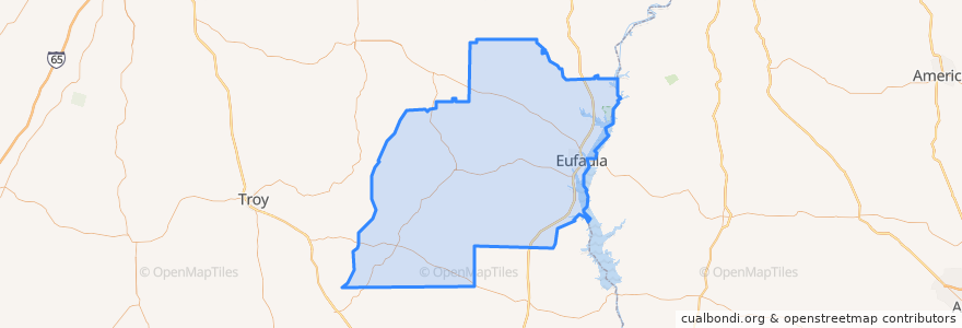 Mapa de ubicacion de Barbour County.