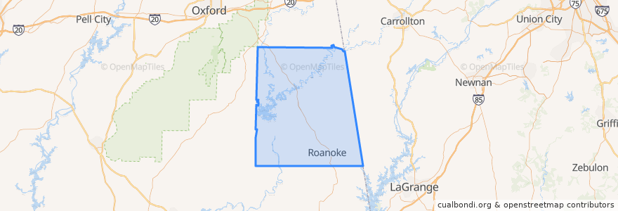 Mapa de ubicacion de Randolph County.