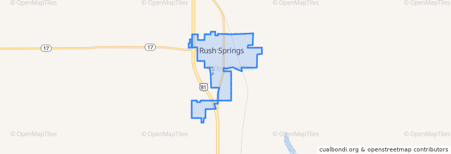 Mapa de ubicacion de Rush Springs.
