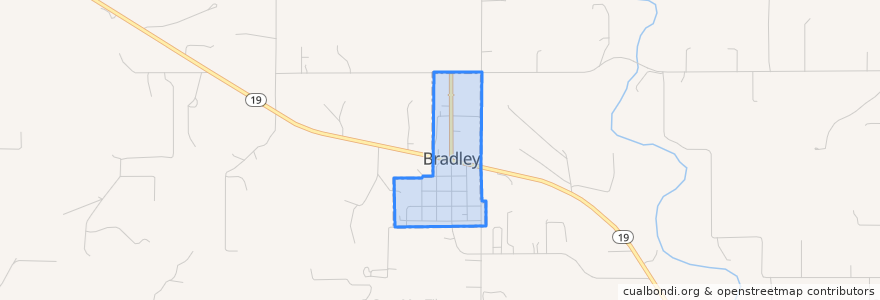 Mapa de ubicacion de Bradley.