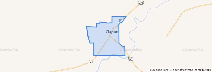 Mapa de ubicacion de Clayton.