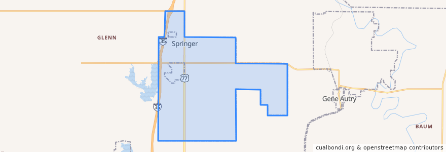 Mapa de ubicacion de Springer.