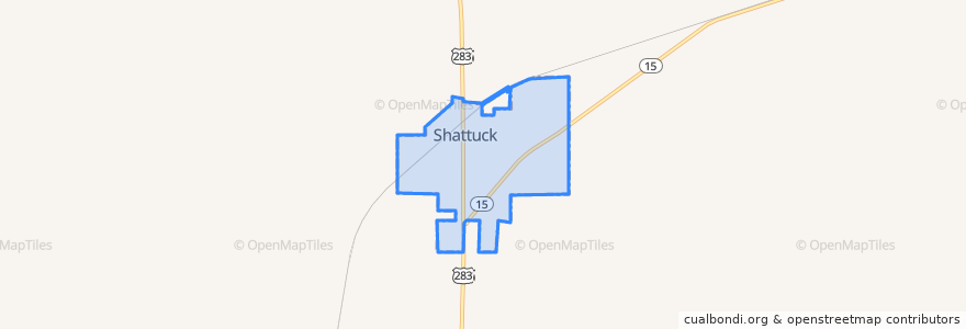 Mapa de ubicacion de Shattuck.