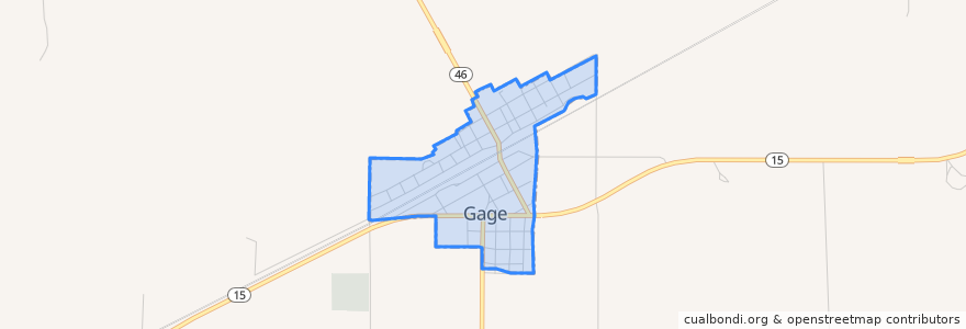 Mapa de ubicacion de Gage.