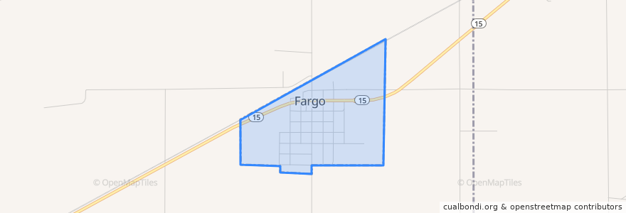Mapa de ubicacion de Fargo.