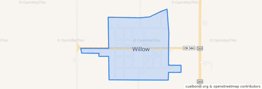 Mapa de ubicacion de Willow.