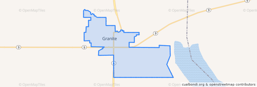Mapa de ubicacion de Granite.