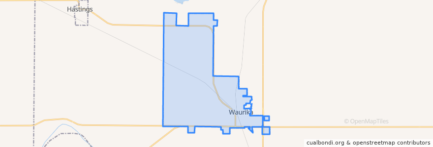 Mapa de ubicacion de Waurika.