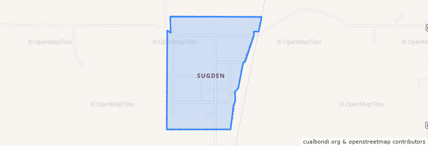Mapa de ubicacion de Sugden.